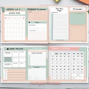 Cute Teacher Planner 2025 Printable - ADHD Teacher Planner PDF Set - Digital Teacher Planner Bundle for Classroom Organization