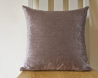 Reversible Velvet Pillow Cover in Taupe & Ivory, Rich Velvet Cushion covers in Taupe and Ivory, Luxury Taupe and Ivory Velvet Cushion Covers