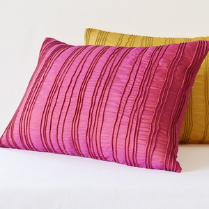 Pink Textured Cushion Cover , Pink Pillow Covers with Corded Texture , Pink Decorative Pillow , Bright Pink Pillow Cover , Pink Cushion