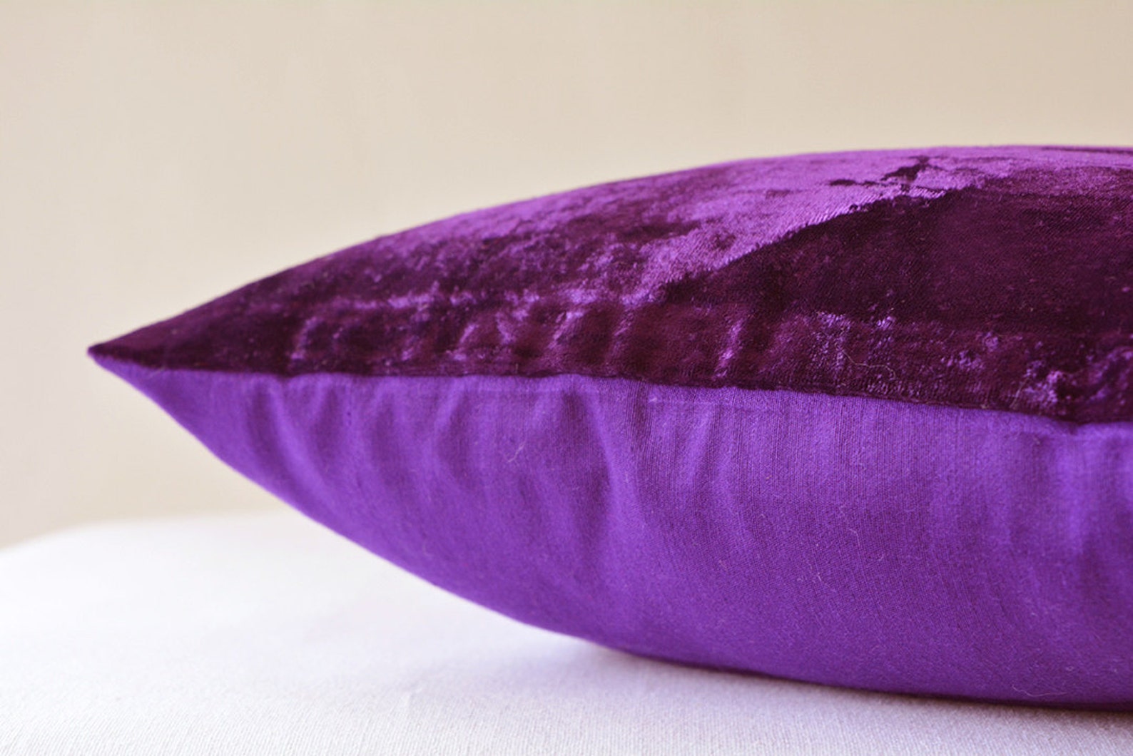 Rich Purple Velvet Pillow Cover Deep Purple Velvet Cushion Etsy