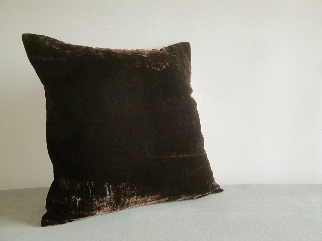 Dark Brown Velvet Pillow Cover Dark Brown Velvet Cushion Etsy