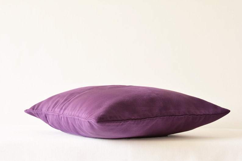 Purple Faux Suede Pillow Cover With Stitch Detail Purple Etsy