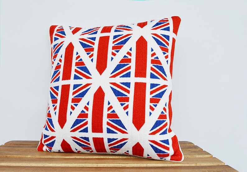 Union Jack Inspired Cushion Cover Her Majesty's 90th Etsy