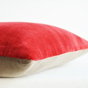 Set of 2 , Christmas Red Velvet Pillows , Red Velvet Cushion Cover , Red Decor Pillow , Velvet Throw Pillow