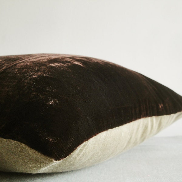 Brown Velvet Pillow Etsy