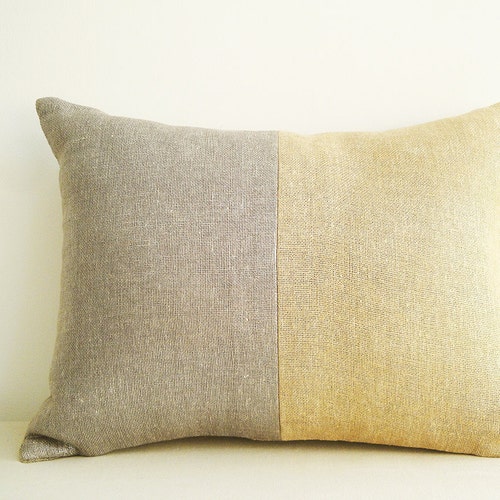 Silver Gold Metallic Pillow Cover Lumbar Holiday Decor Etsy