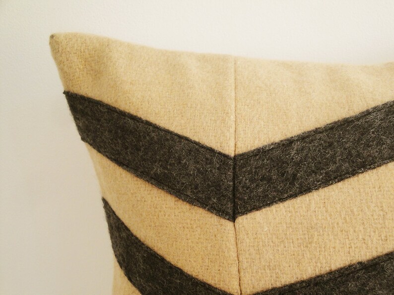 Chevron Applique Felt Cushion Cover in Beige and Grey Etsy