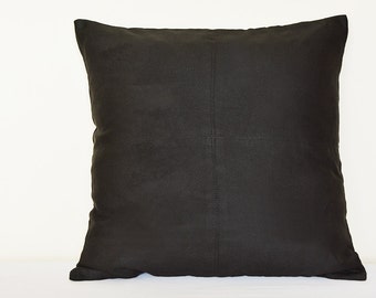 black suede pillows