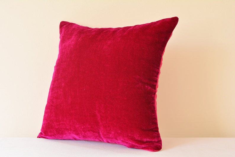 Hot Pink Velvet Pillow Fuchsia Velvet Cushion Cover Decor Etsy