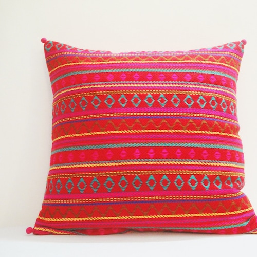 bright multi colored throw pillows