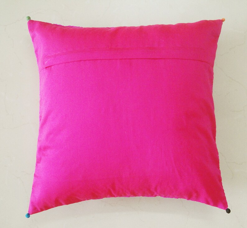 Solid Color Raw Silk Quilted Pillow / Cushion Cover Etsy