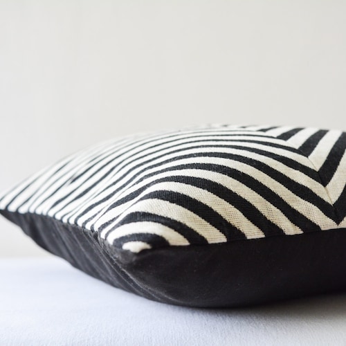 Patchwork Black and White Chevron Pillow Cover Chevron Etsy
