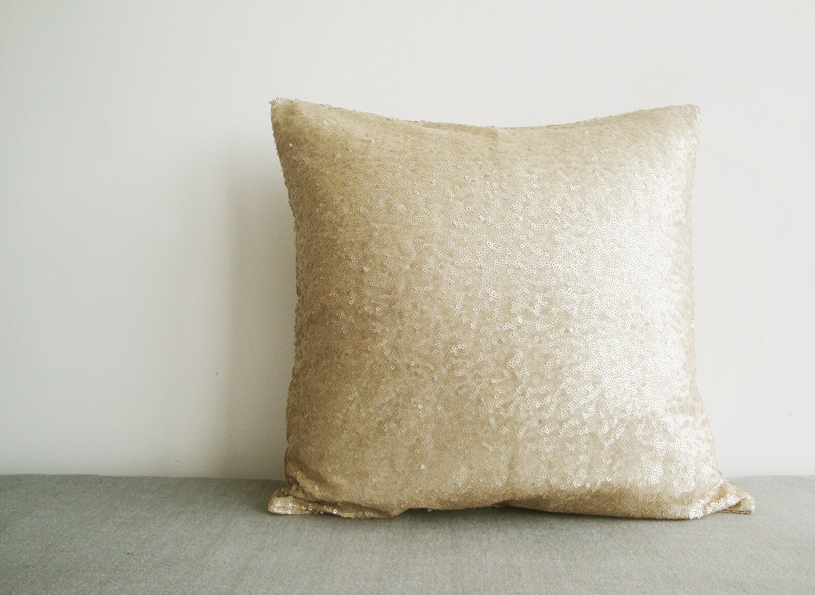 Light Gold Sequin Pillow Cover Matt Beige Sequin Pillow Etsy