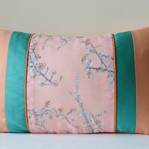 Beautiful Vintage Pink Floral Print Pillow Cover , Pale Pink Floral Cushion Cover , Pink Floral Decorative Pillow ,  Spring Cushion Cover