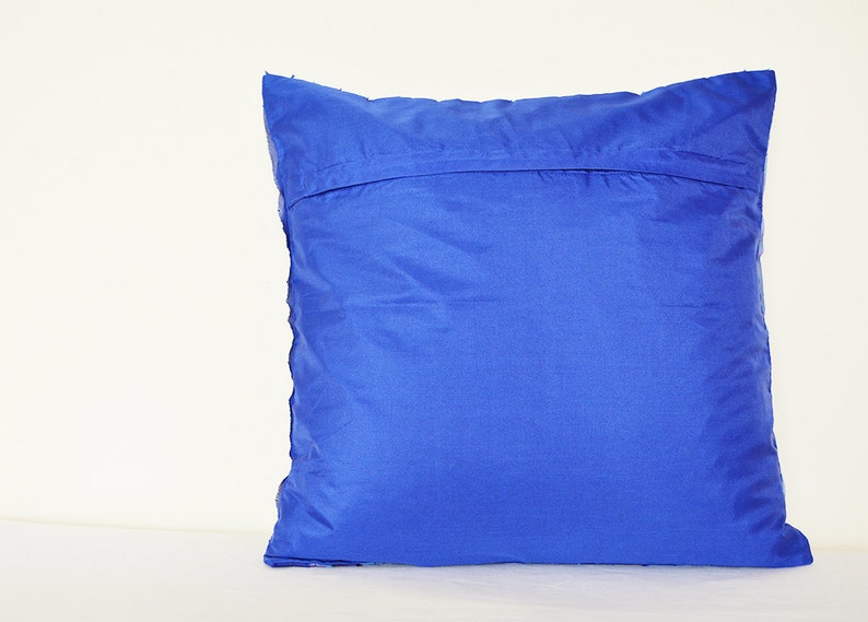 Shades of Blue Textured & Frayed Poly Silk Pillow Cover Etsy