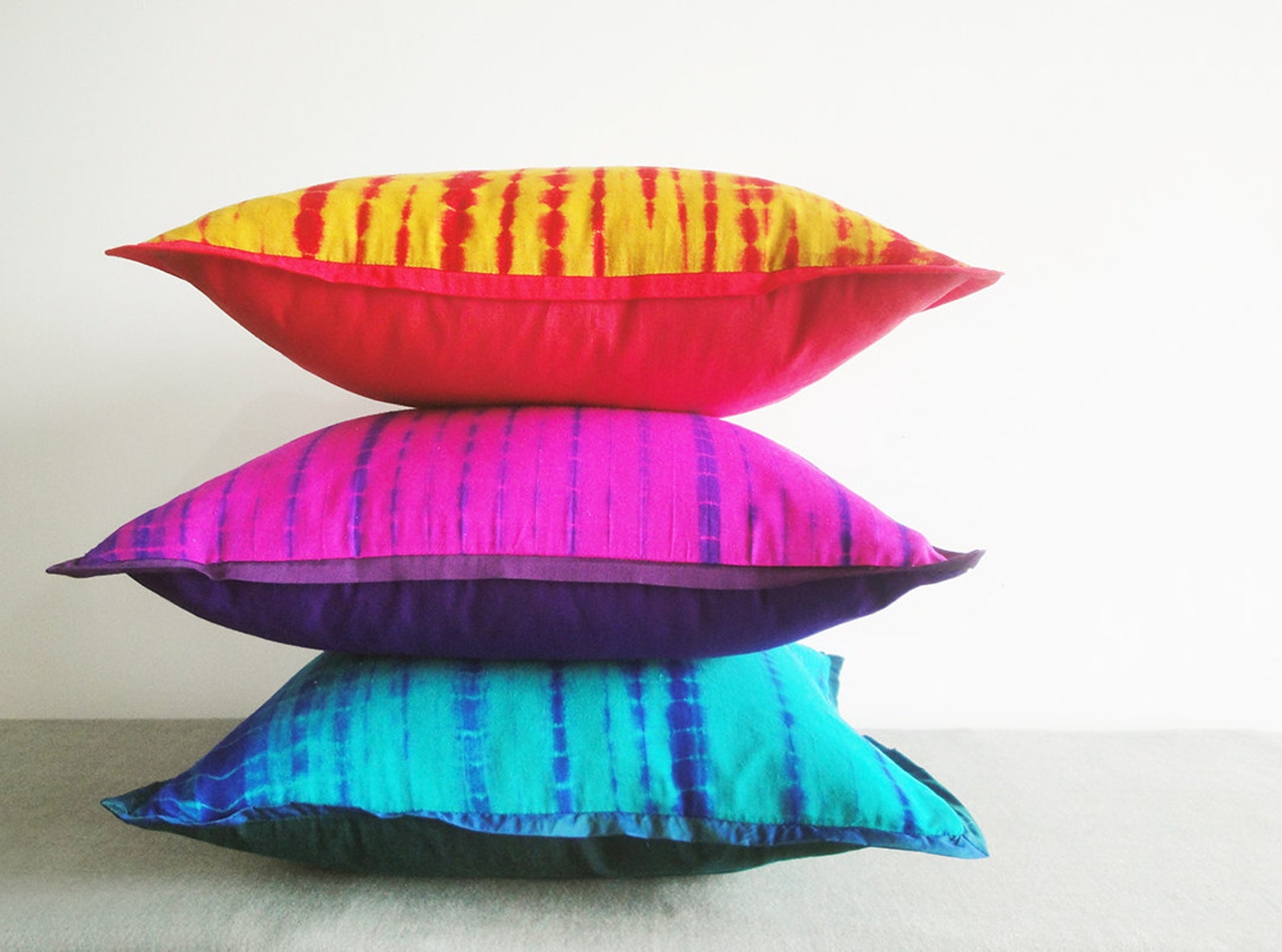 Shibori Tie Dye Colorful Pillows Shibori Cushion Covers Etsy