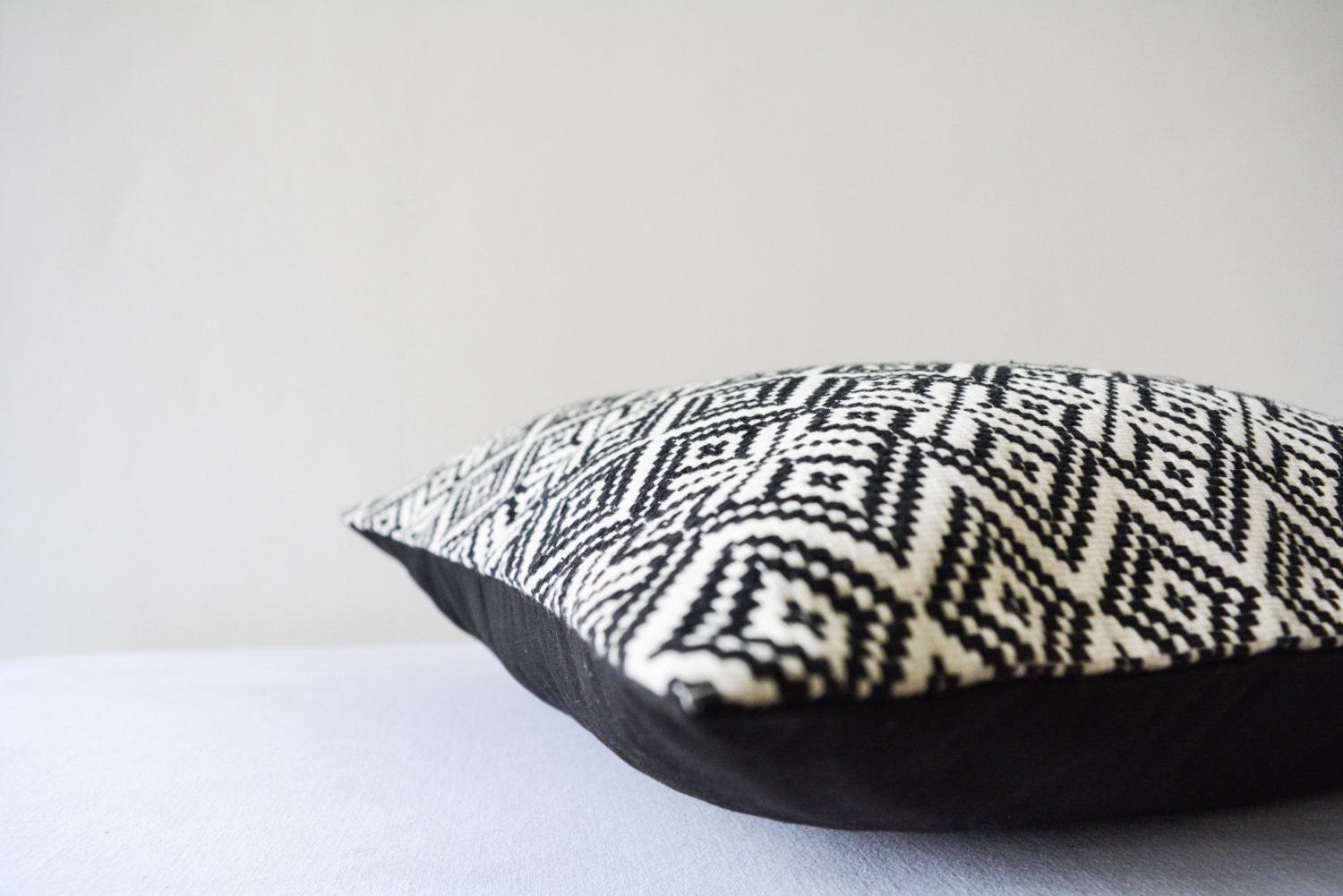 Black and White Kilim Pattern Jacquard Pillow Cover Kilim Etsy