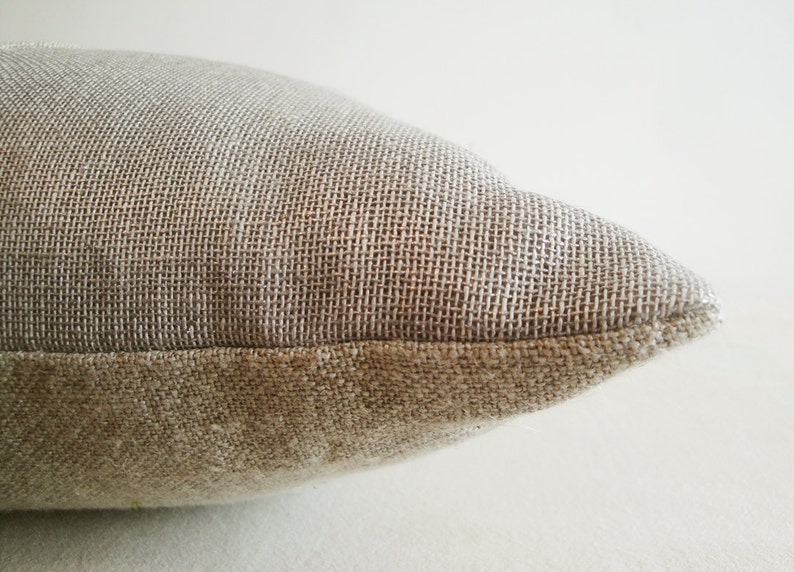 Silver and Linen Metallic Pillow Cover Lumbar Decorative Etsy
