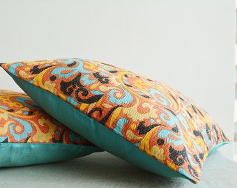 Vintage Cotton Kantha Pillow Covers, 4 layer Cotton Kantha Cushion Covers , Decorative Pillow