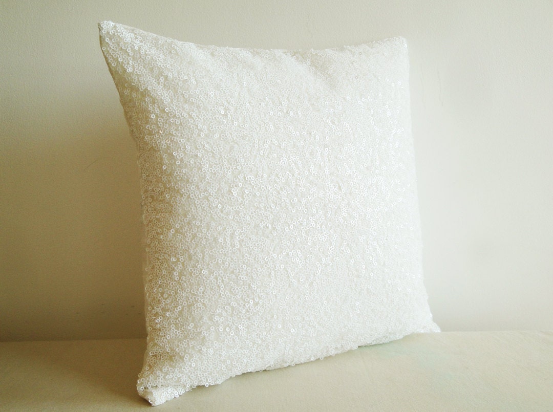 White Sequin Pillow Cover Holiday Decor Throw Pillow Etsy Australia