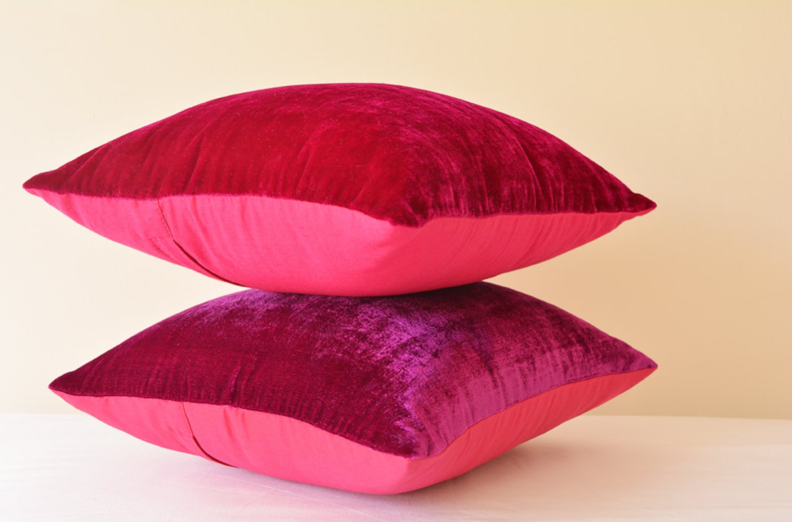 Hot Pink Velvet Pillow Fuchsia Velvet Cushion Cover Decor Etsy