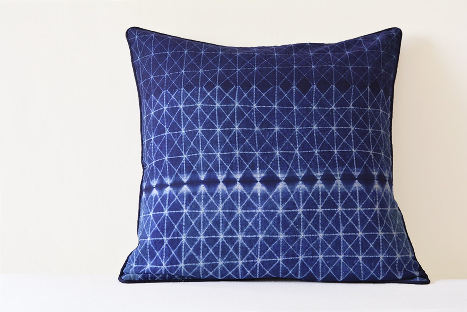 Graphic Indigo Japanese Shibori Pillow Cover Indigo Blue Etsy