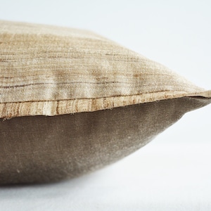 Natural Khadi Silk Pillow Cover , Khadi Silk Pillow in Natural Beige , Natural Beige Decorative Pillow , Silk Throw Pillow
