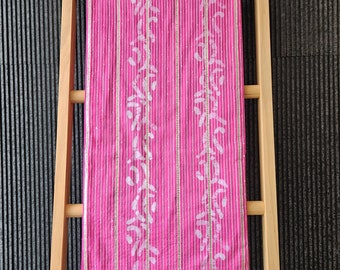 Block Printed Fuchsia Table Runner