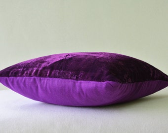Rich Purple Velvet Pillow Cover , Deep Purple Velvet Cushion Cover , Decor Pillow , Purple Velvet Throw Pillow , Housewares , Velvet Cushion