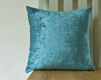 Reversible Velvet Pillow Cover in Blue and Teal , Rich Velvet Cushion covers in Shades of Blue and Teal , Luxury Blue Velvet Cushion Covers