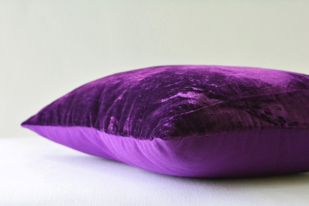 Rich Purple Velvet Pillow Cover Deep Purple Velvet Cushion Etsy UK