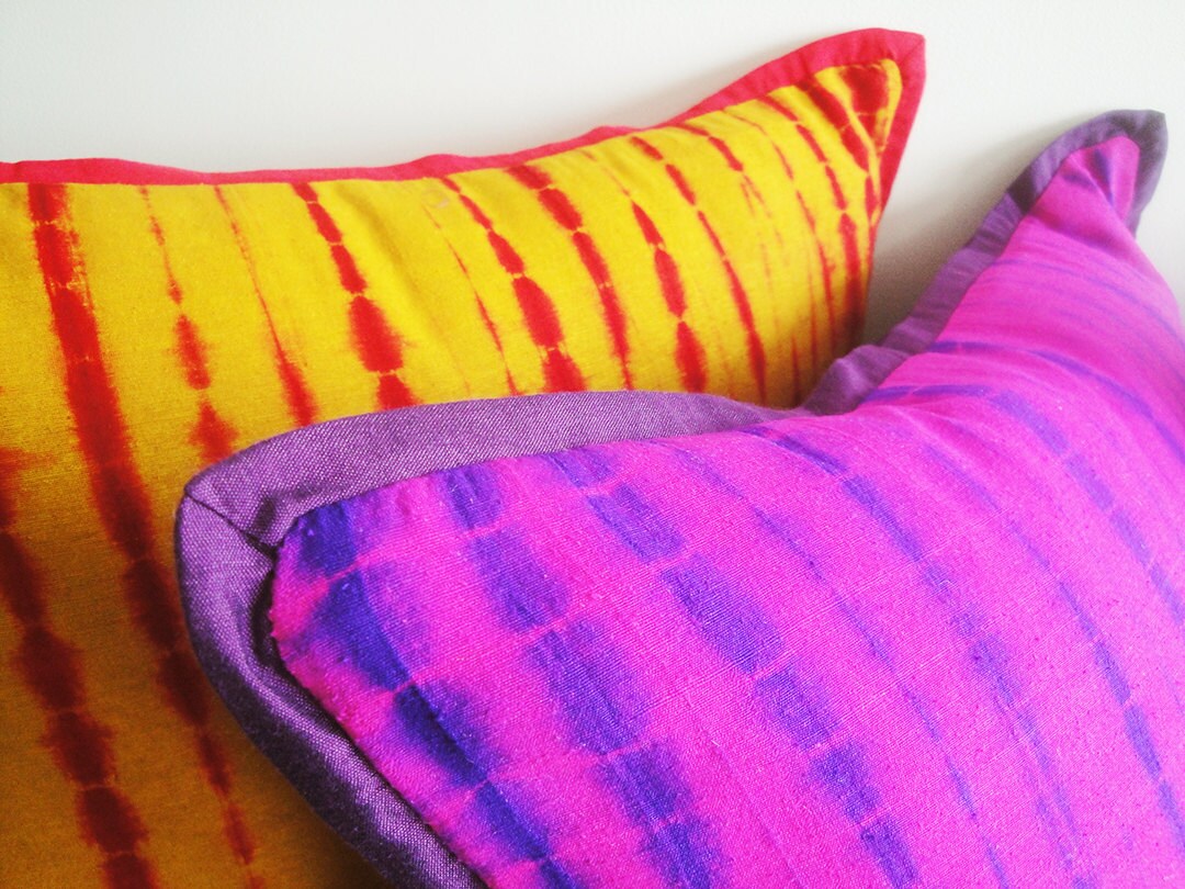Blue - Tie & Dye Cotton Shibori Cushion Cover