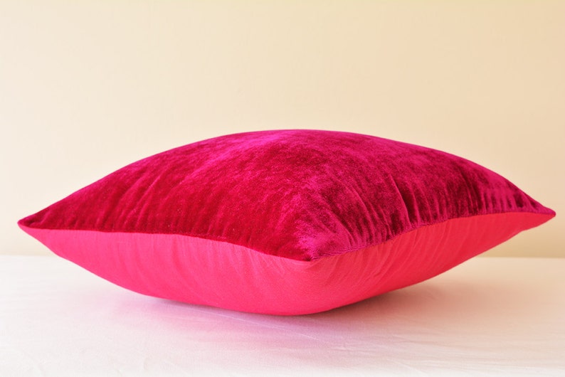 Hot Pink Velvet Pillow Fuchsia Velvet Cushion Cover Decor ...