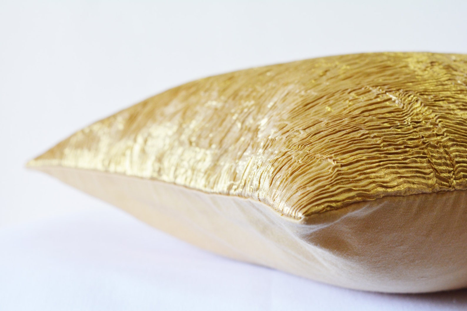 Oh so Gold Pleated Metallic Pillow Cover Fused Pleat Gold Etsy