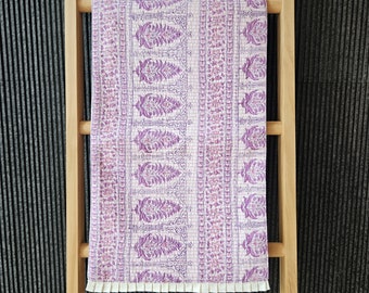 Beautiful Lilac Quilted & Block Printed Table Runner