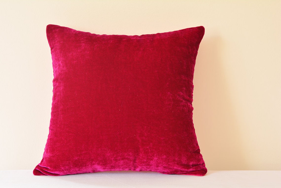 Hot Pink Velvet Pillow Fuchsia Velvet Cushion Cover Decor Etsy