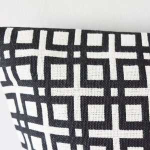 Geometric Black and White Jacquard Pillow Cover , Geometric Pattern Cushion , Black & White Pillow , Housewares , Throw Pillow