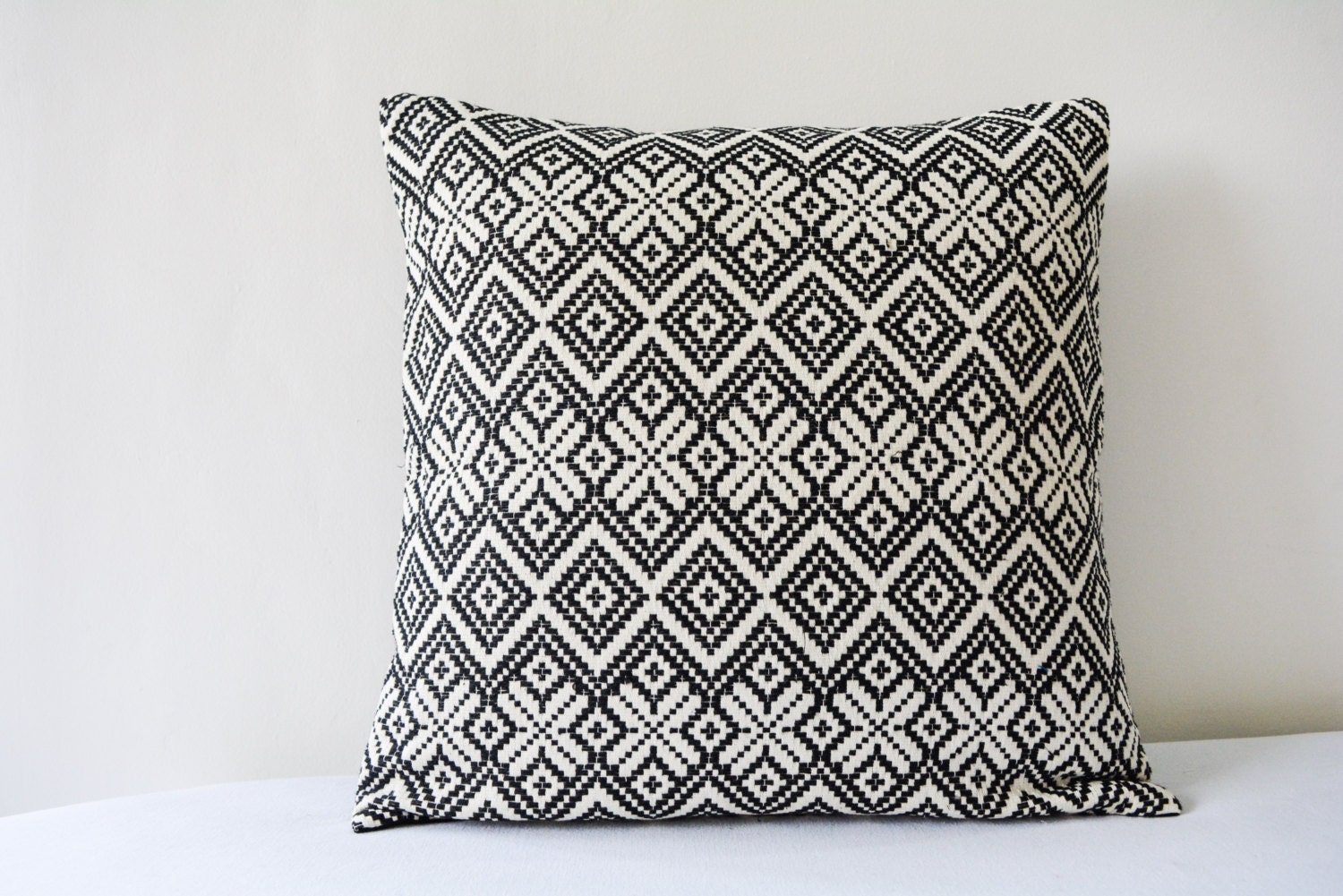 Black and White Kilim Pattern Jacquard Pillow Cover Kilim Etsy