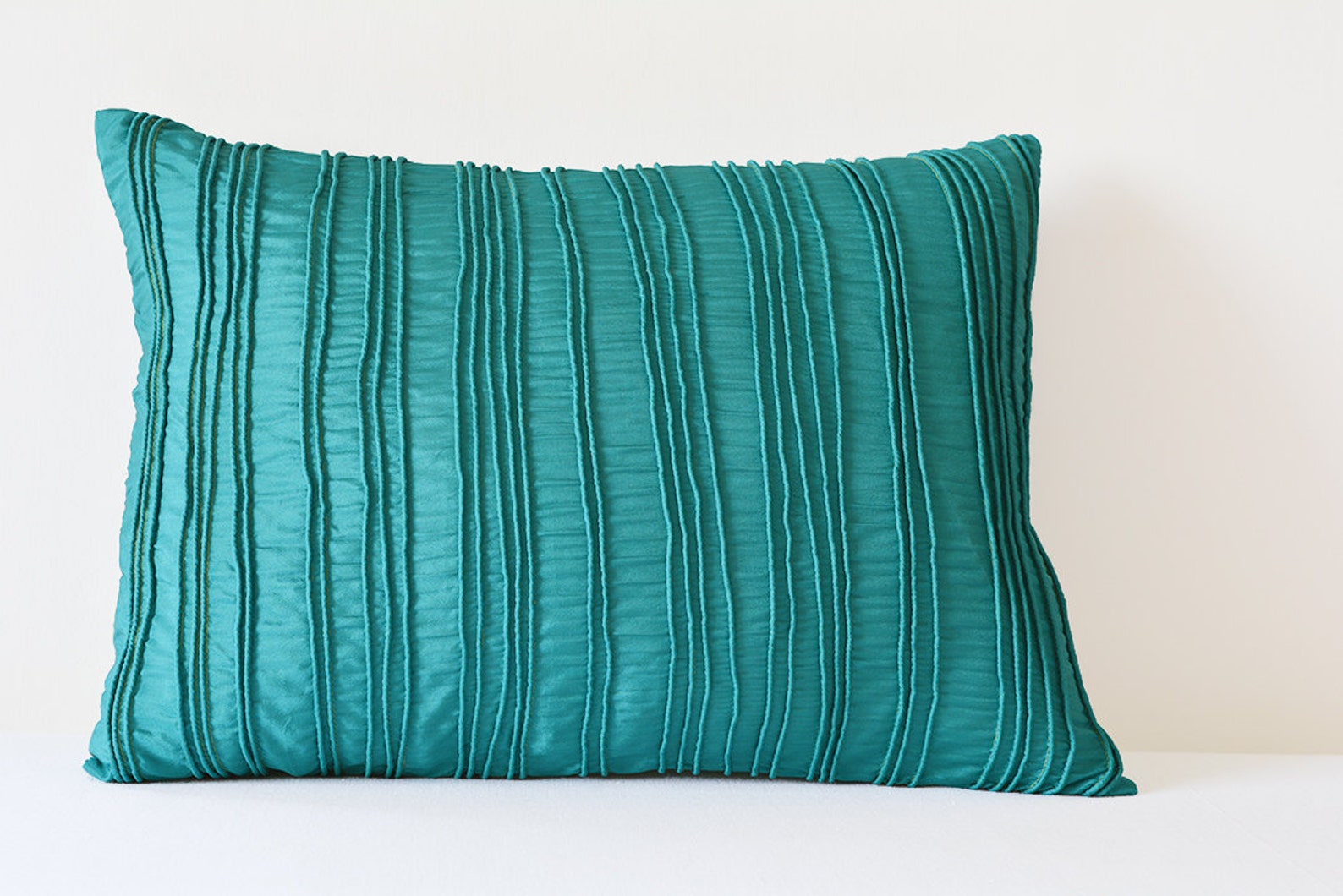 Teal Textured Cushion Cover Teal Pillow Covers With Corded Etsy