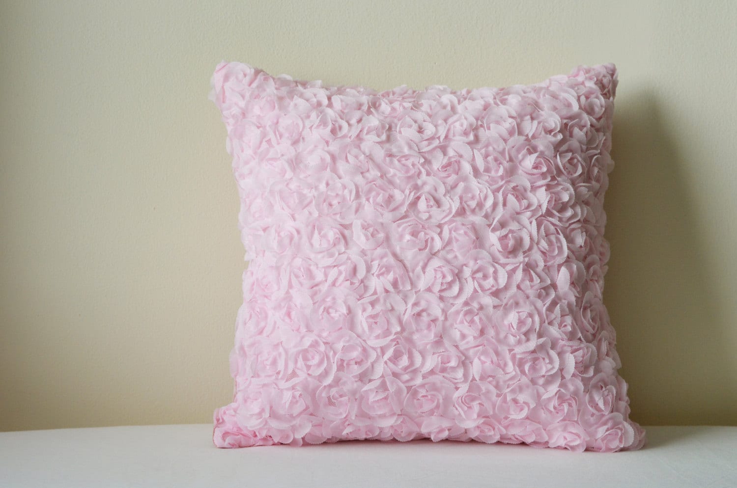 Light Pink Rosette Pillow Cover 3D Pink Roses Cushion Cover Etsy