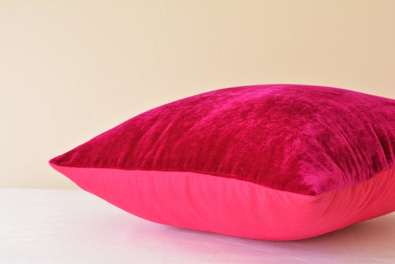 Hot Pink Velvet Pillow Fuchsia Velvet Cushion Cover Decor Etsy