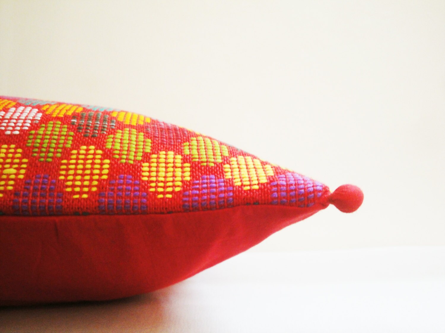 Geometric Design Embroidery Pillow Cover