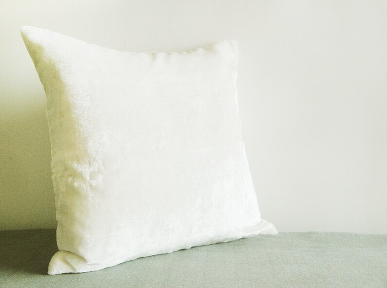 Off White Velvet Pillow Cover Ivory White Velvet Cushion Etsy