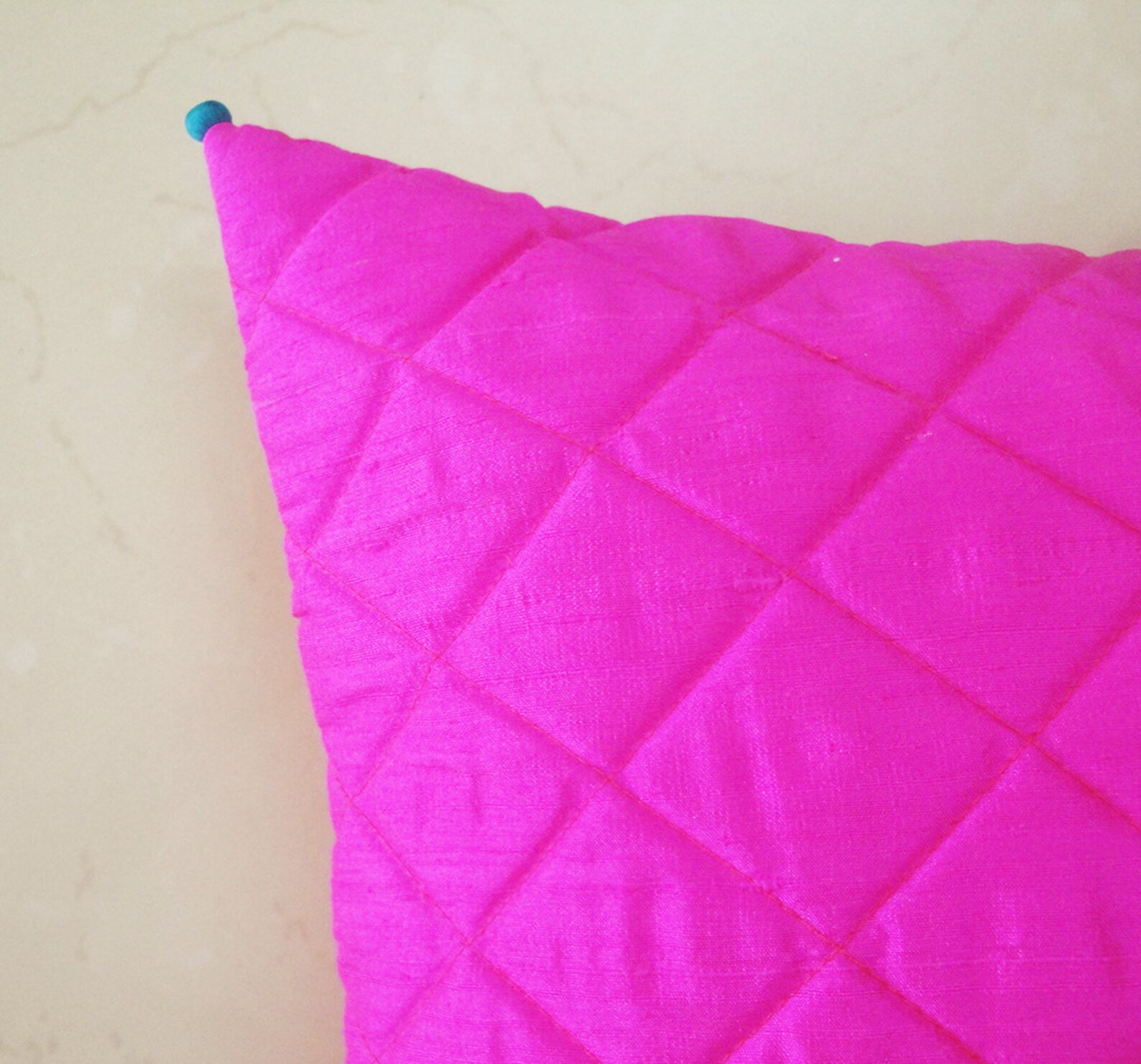 Solid Color Raw Silk Quilted Pillow / Cushion Cover Etsy