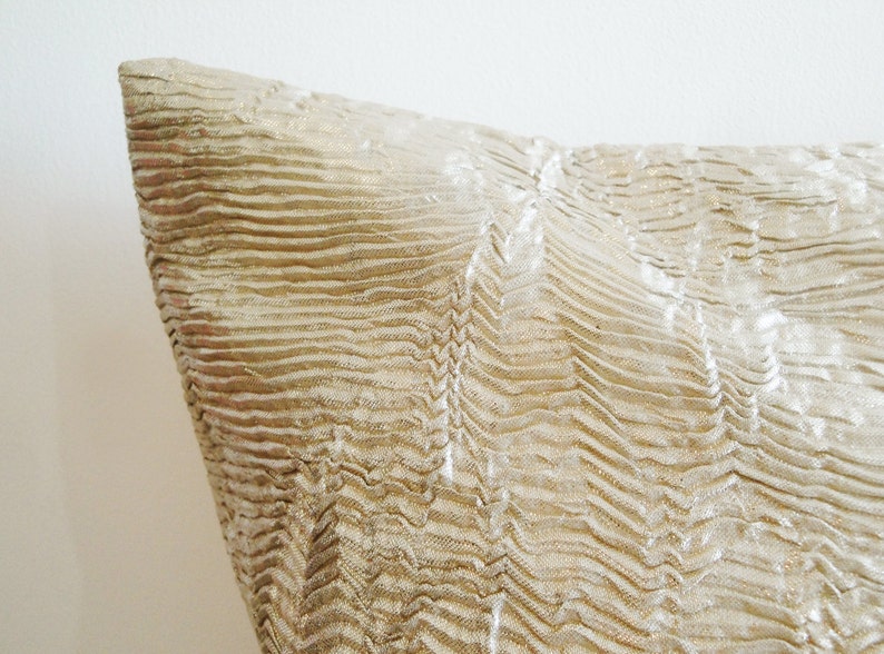 Light Gold / Warm Silver Pleated Metallic Pillow Cover - Etsy