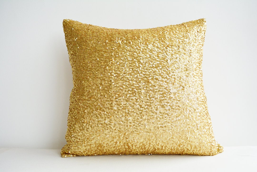 Bright and Shiny Gold Pillow Cover , Christmas Gold Pillow , Gold