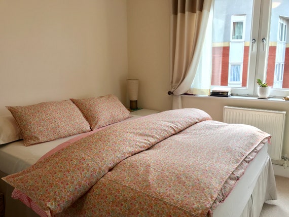100 Cotton Reversible Duvet Cover In A Ditsy Floral Print Etsy