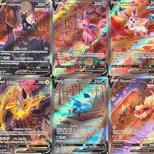 Umbreon V Proxy Card Set – All Eeveelutions Fan Art Holo – Custom Collectible Card Textured