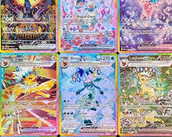 Zestaw kart proxy Eeveelution EX Tera – Umbreon Sylveon Espeon Jolteon Eevee .. - Niestandardowa tekstura holograficzna