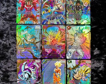 Zestaw kart proxy inspirowanych anime Dragon Ball – edycja Holo Saiyan (9 kart)